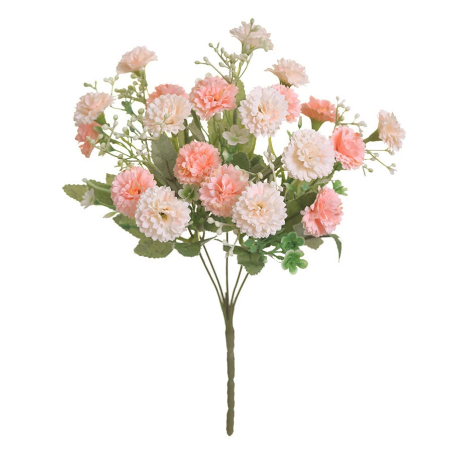 bouquet fleurs artificielles hortensia mariage rose blanc violet orangeintérieur décoration maison élégante