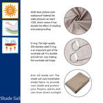 voile d'ombrage triangulaire beige oxford moderne anti uv 3x4x5m 5x5x7.1m anneaux inoxydables instructions