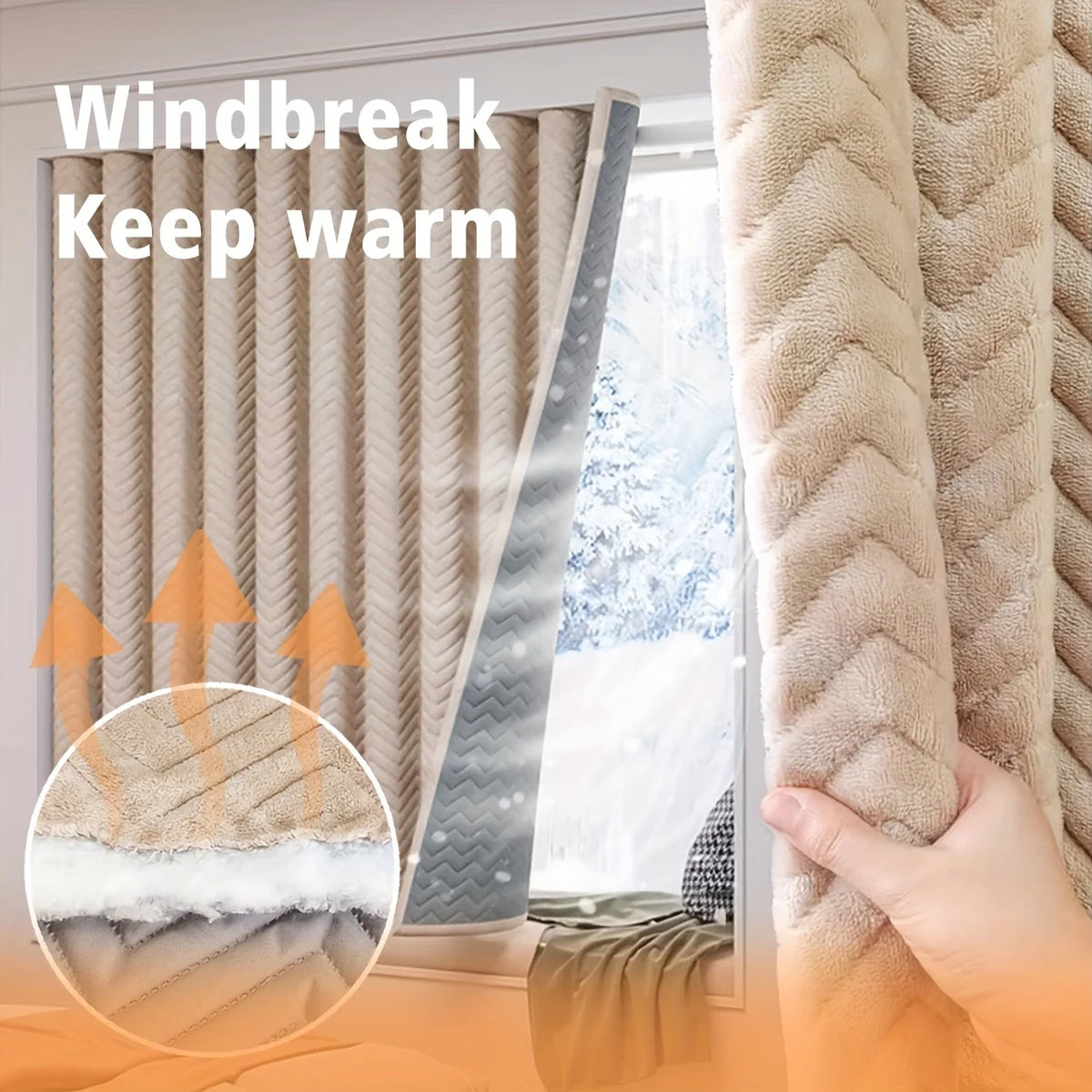 rideau moderne beige gris zigzag opacité anti bruit coupe vent intérieur extérieur 100 polyester