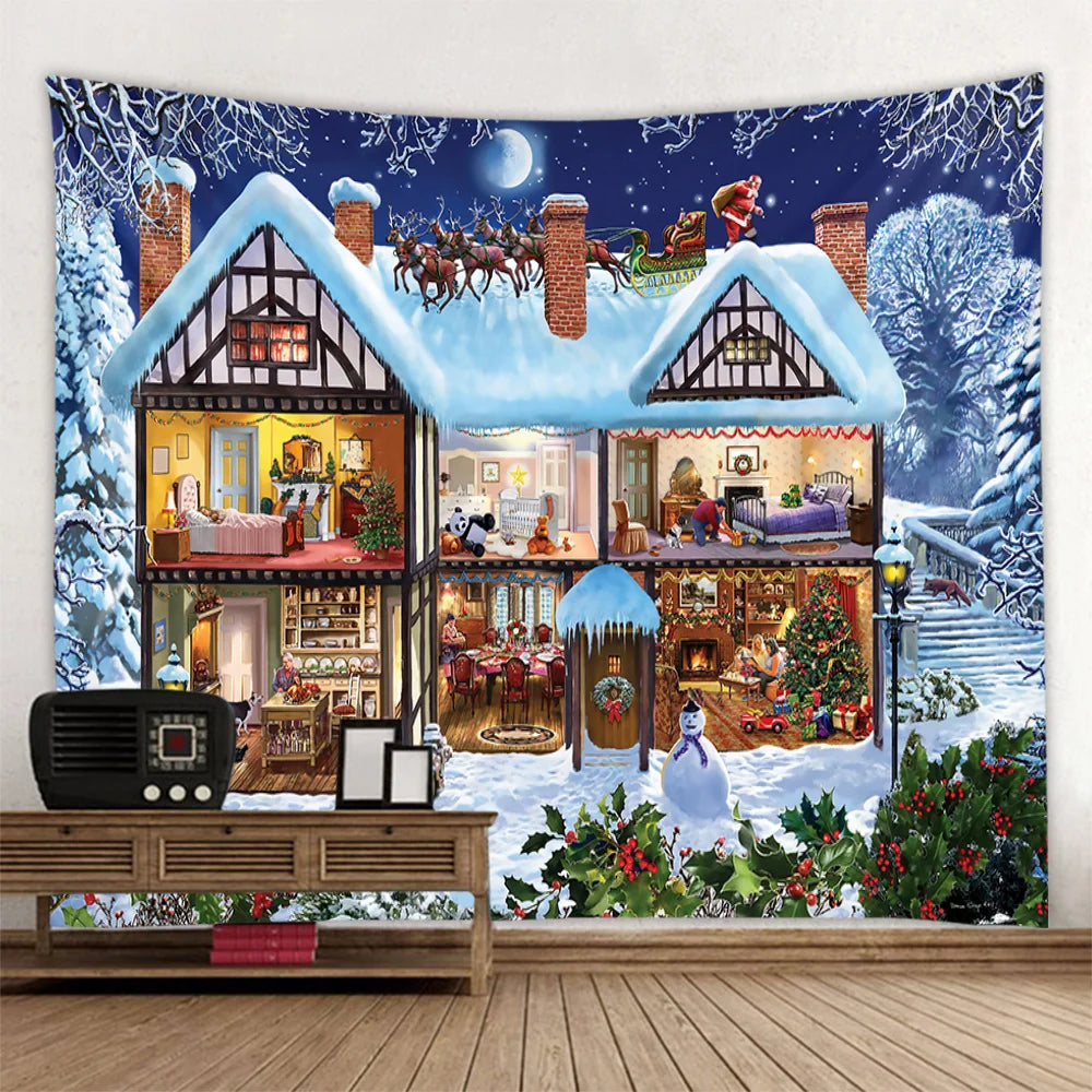 Décoration murale Noël tissu polyester