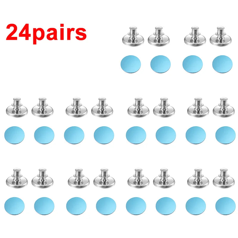 clips magnétiques amovibles rideau argenté bleu rond lisse adhésif moderne guide