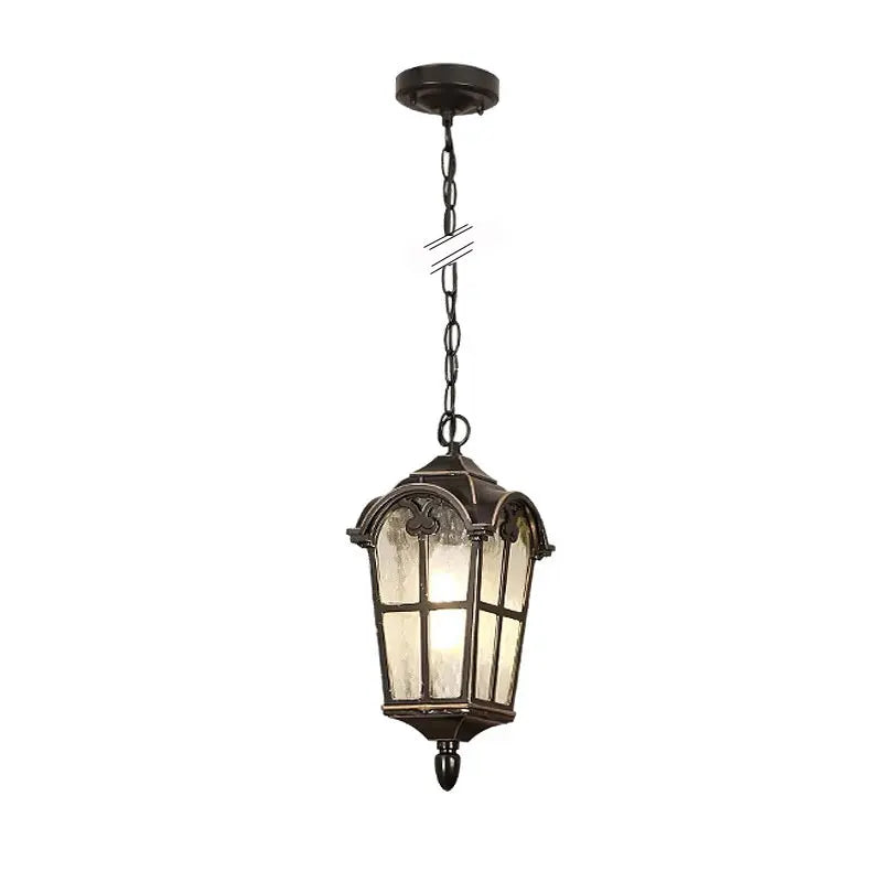 lampe suspendue classique transparente motifs géométriques noir chaîne salon chambrehôtel