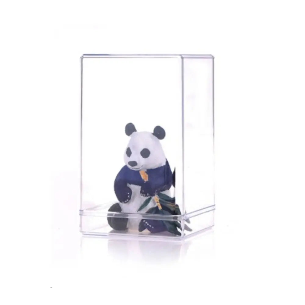 boîtes rangement transparentes peluches mignon ours panda dino couleur blanc vert bleu acrylic