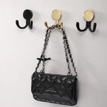 porte clefs mural bois cerf noir or crochet accroche murale