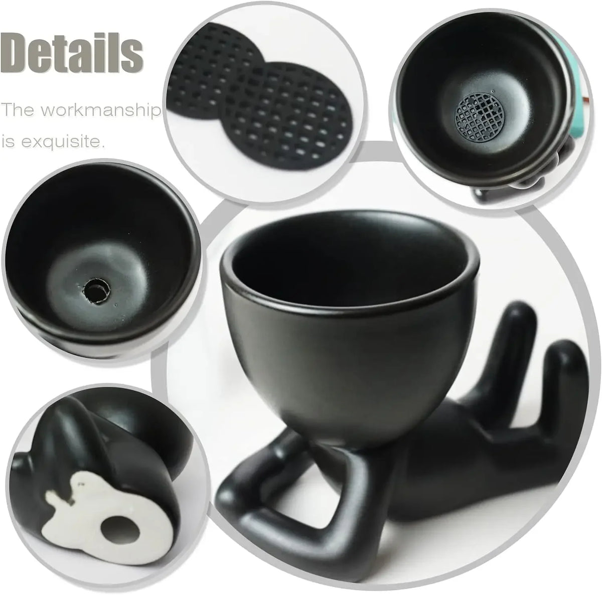 cache pot céramique contemporain noir pots fleurs succulentes drainage maison