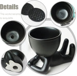 cache pot céramique contemporain noir pots fleurs succulentes drainage maison