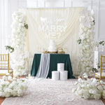 arche fleurs roses blanches decoration mariage exterieur classique 2mètres soie artificielle