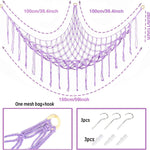 filet rangement suspendu hamac jouets macramé boho décorative pliable respectueux environnement coton