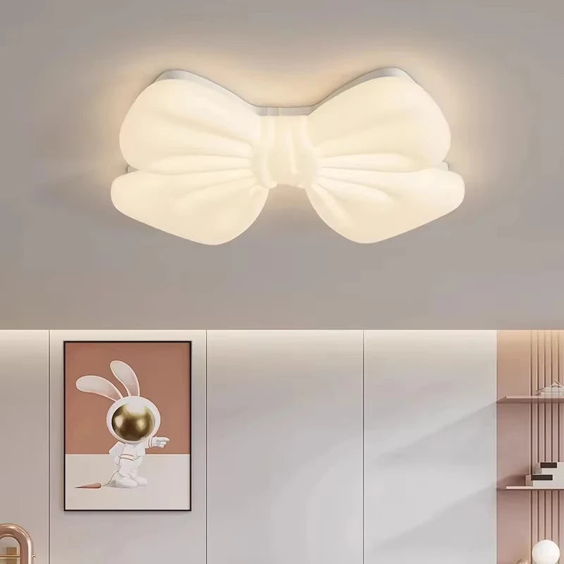 lampe suspension moderne nœud décoratif blanc éclairage surface télécommande