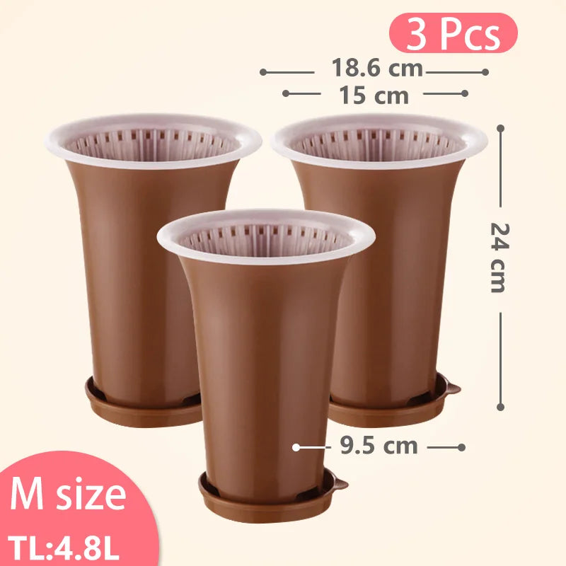 pots orchidées noir moderne adhésif racines controle fleur plante verte 13cm 15cm 18cm