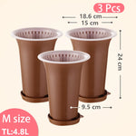 pots orchidées noir moderne adhésif racines controle fleur plante verte 13cm 15cm 18cm