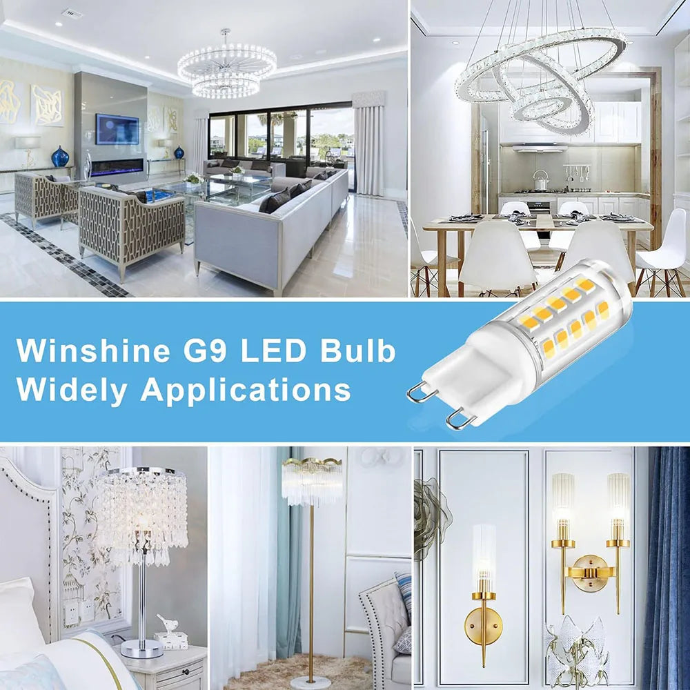 Ampoule LED G9 18W 3000K 4000K 6000K carrés dorés moderne blanc opaquant
