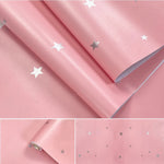 papier peint autocollant étoile flocon neige rose chambre enfant décoration nordique imperméable résistance humidité