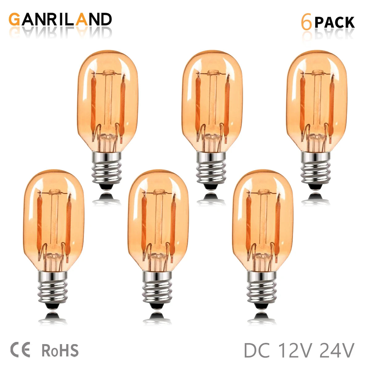 ampoule led filament doré vintage orange translucide 2200k e12 e14 25000h 55mm
