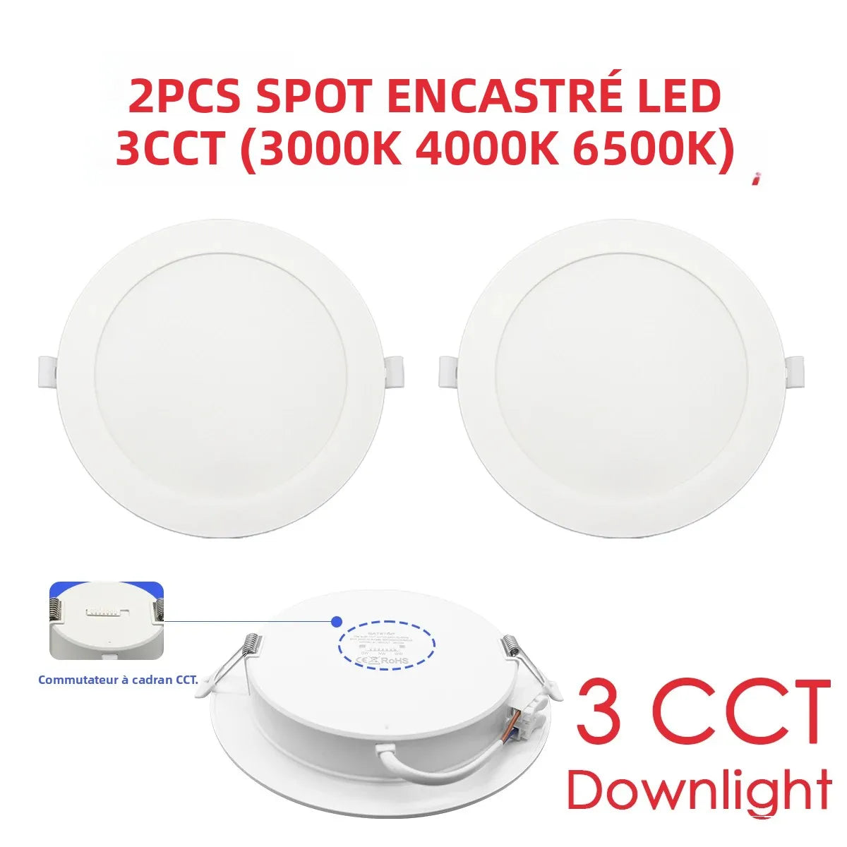 spots led encastrables cct blanc moderne 110v 220v 6w 10w 14w 17w 20w 24w