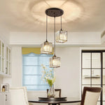 suspension lumineuse moderne élégante dorée strass ajouré transparent e27 cristal lumière intérieure