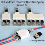 connecteur câble sans soudure blanc clips fonctionnel voies led strip basse tension 6a max
