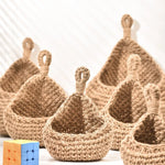 paniers rangement crochet rustique beige respectueux environnement boho chic decoration cuisine