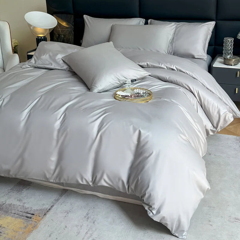 Détail de la texture douce du polyester de la housse de couette