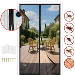 rideau moustiquaire porte aimants noir maille fine moderne anti moustiques automatique