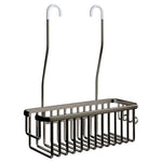 organisateur salle bain suspendu barres métalliques argenté noir moderne minimaliste porte shampoing savon
