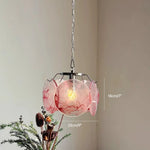 lampe suspendue moderne verre coloré transparent chaîne métallique salon chambre restaurant