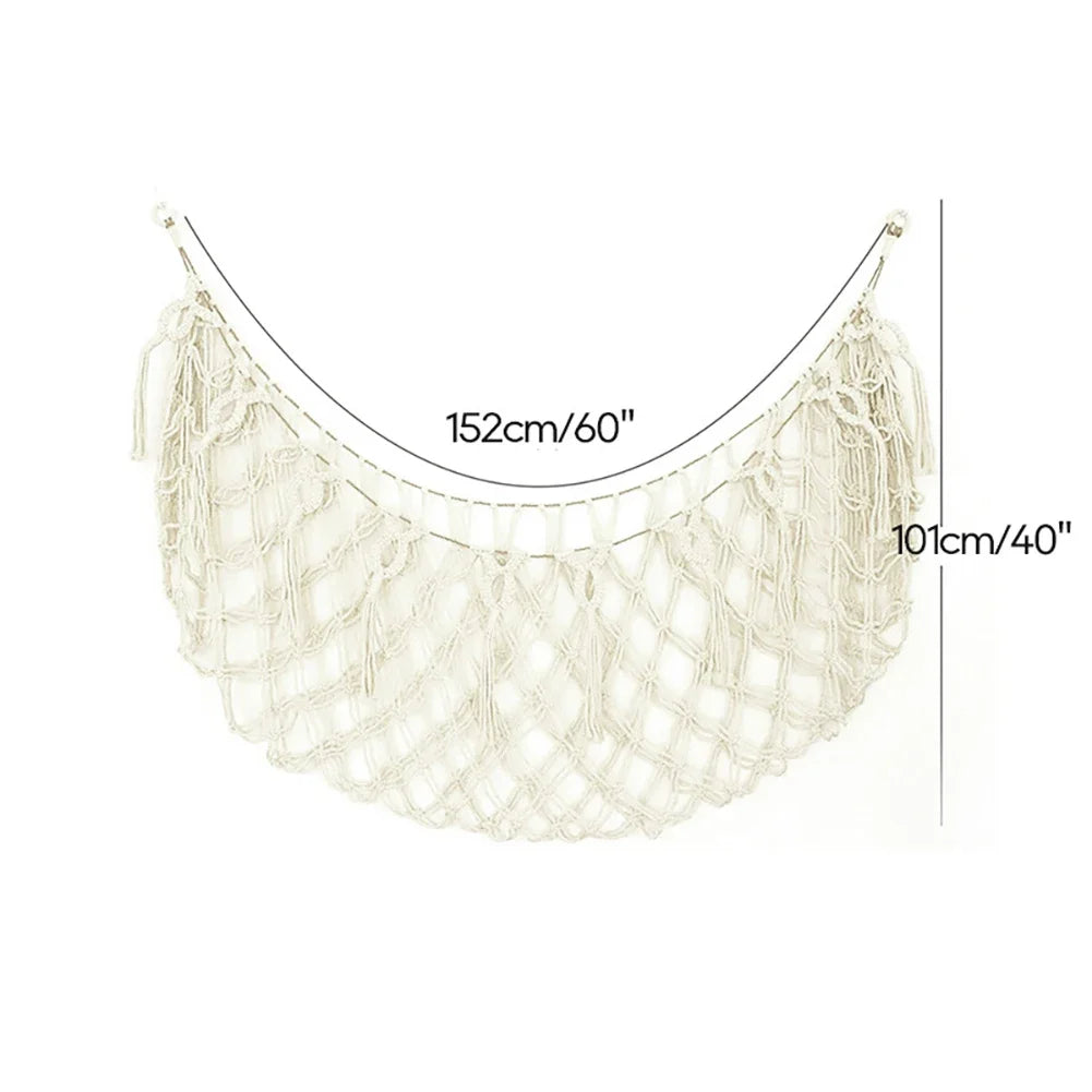 sac rangement multi usages coton bleu violet rose blanc gris maille pompons moderne