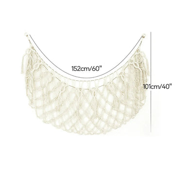 sac rangement multi usages coton bleu violet rose blanc gris maille pompons moderne