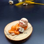 ornement résine figuratif bouddha varié décoration maison statuette mat opaque orange blanc