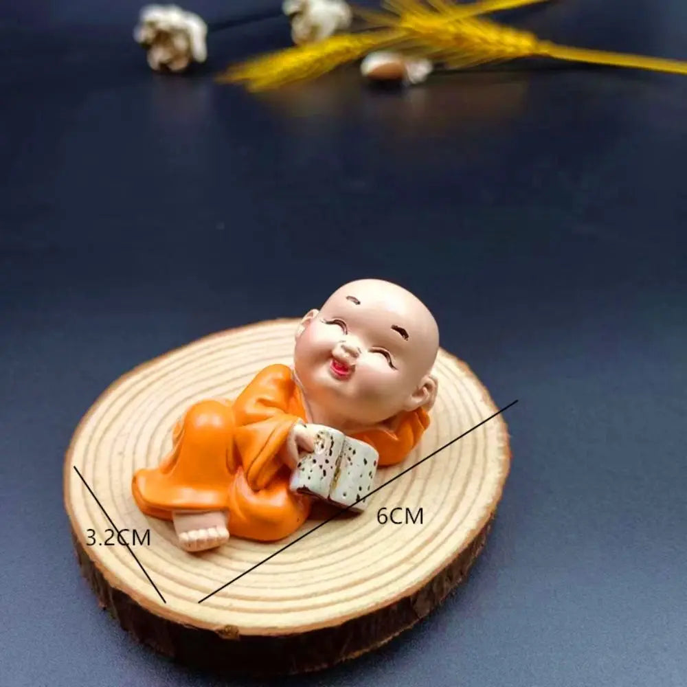 ornement résine figuratif bouddha varié décoration maison statuette mat opaque orange blanc