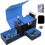 boîte rangement cartes jeu dés bleu noir simili cuir moderne pratique porte cartes