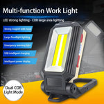 lampe travail multifonctionnelle pliante led cob haute luminosité crochet magnétique