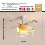 lampe suspension avion moderne gris blanc contemporain enfant chambre ventilateur lumière aéronef chambre enfants