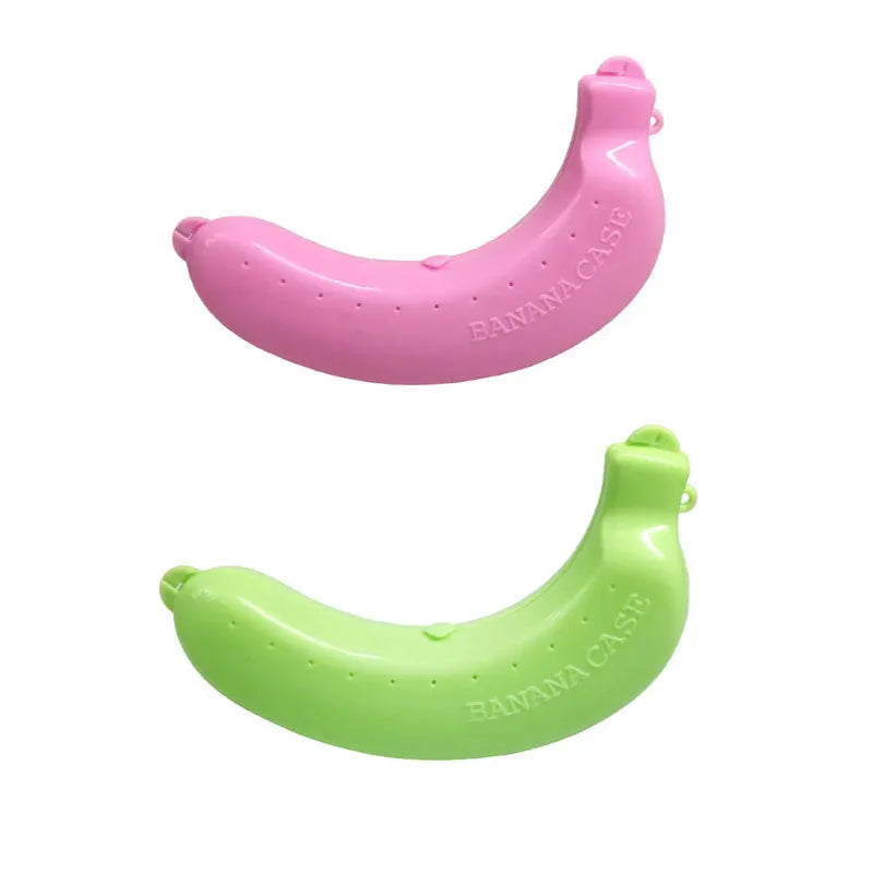 boîte rangement bananes moderne vert rose jaune clips fruits écologique portable