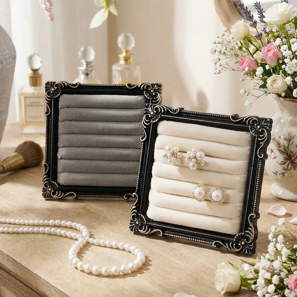présentoir bijoux bois velours classique vert blanc rouge gris noir femmes