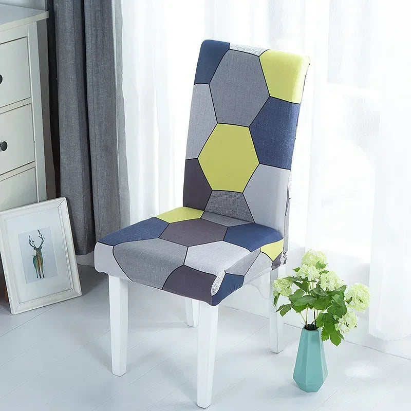 housse chaise moderne stretch imprimé floral rayures geometriques gris noir bleu beige marronwasher removable
