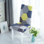 housse chaise moderne stretch imprimé floral rayures geometriques gris noir bleu beige marronwasher removable