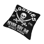 taie d'oreiller crâne goonies sabres vintage noir zip invisible 18x18in polyester lit