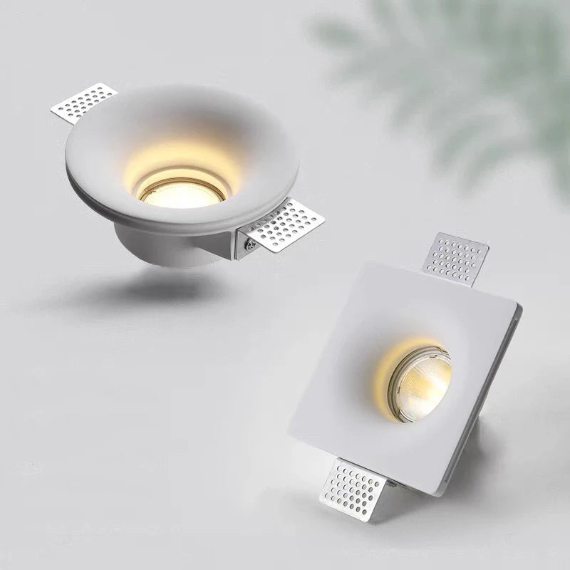 Spot LED Blanc Mat Anti éblouissement Gypse Moderne Salon Chambre Éclairage LED GU10