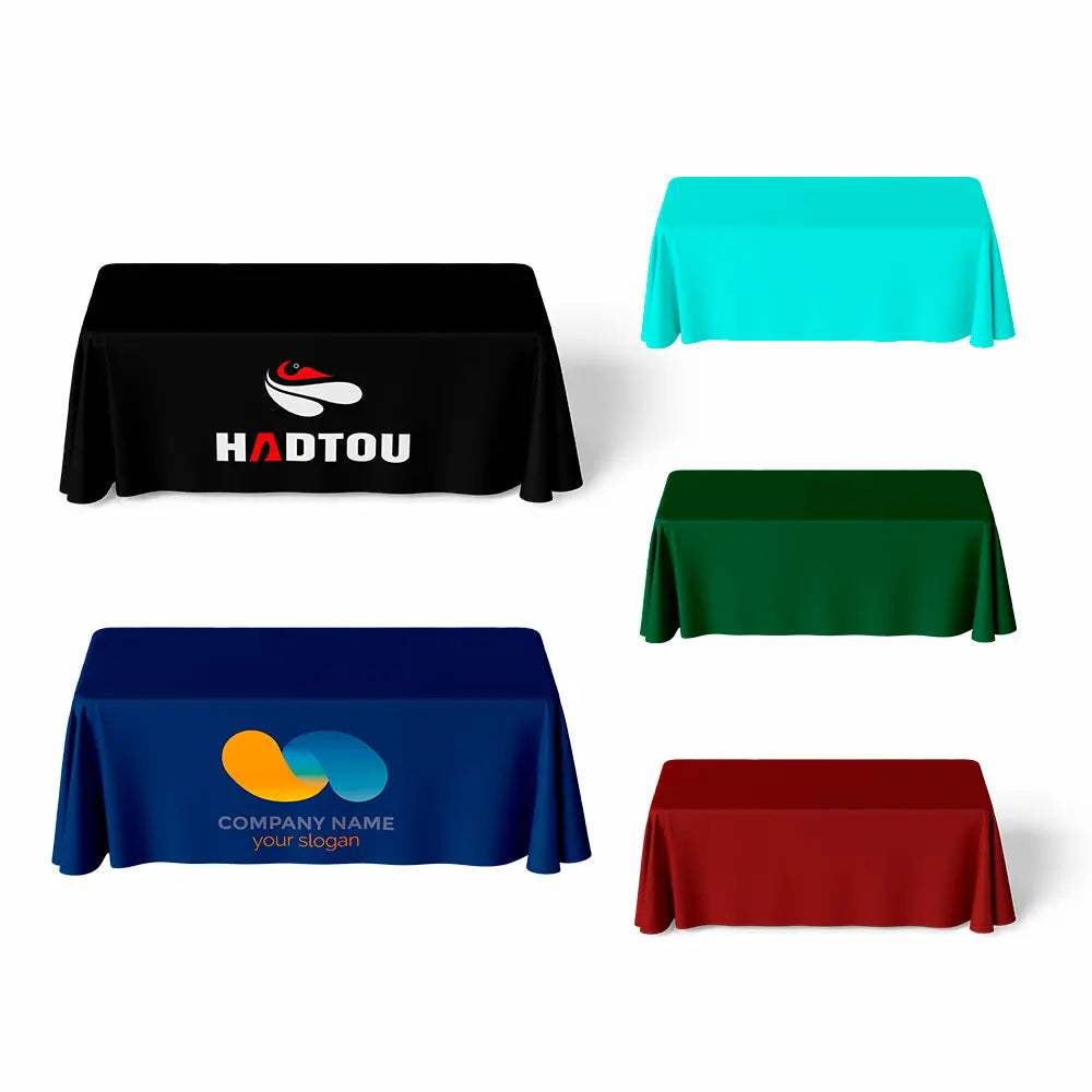 nappe table imprimée personnalisable imperméable moderne couleurs noire bleue verte rouge beige grise mariage