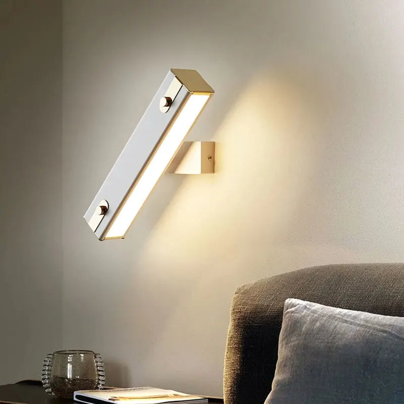 applique murale moderne or noir blanc pivotante 340 degrés minimaliste aluminium fer translucent