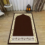 tapis geométrique traditionnel marron jaune bleu marine blanc 60x40cm 120x80cm