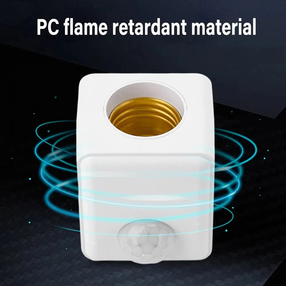 adaptateur lampe détecteur mouvement douille E27 moderne minimaliste blanc doré garage couloir