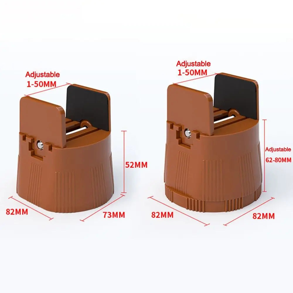 supports table modernes vis ajustables marron striés opaques 82mm 73mm 52mm