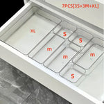 organiseur tiroir transparent compartiments multiples rangement cosmétiques réutilisable moderne sans motif