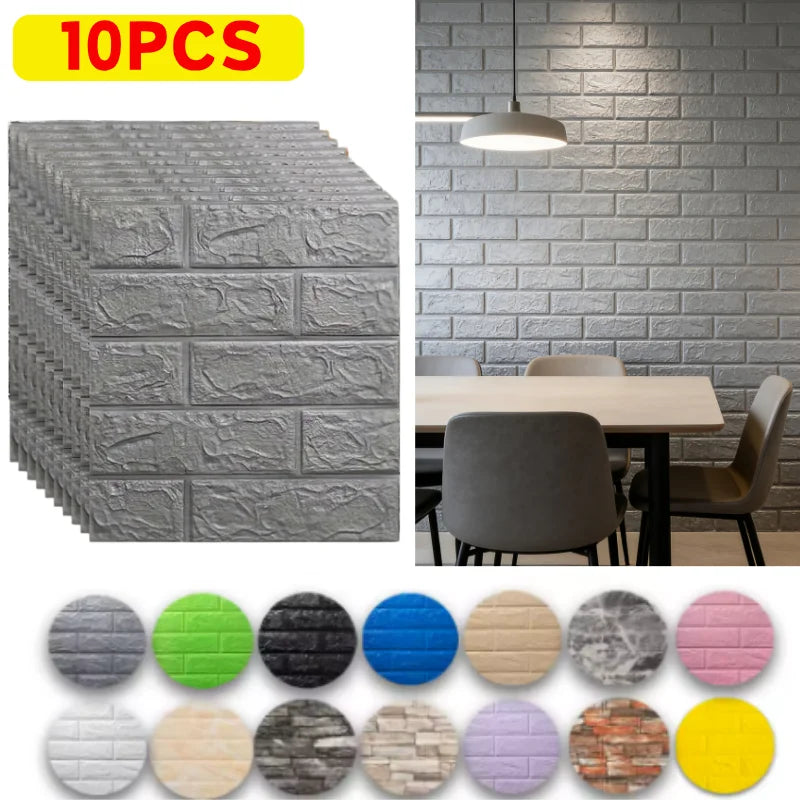 panneaux decoratifs murals adhésifs brique gris modernes résistants eau pieces decoratives