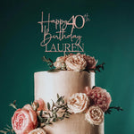 décoration gâteau anniversaire lettre acrylique blanc doré noir fleurs crème adhésif classique festif