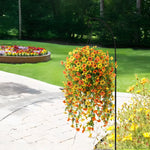 plantes artificielles suspendues fleurs orange jaune vert feuilles vertes moderne extérieur intérieur décoration maison