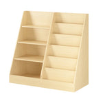 présentoir livres enfant moderne mdf étages beige bois naturel vis assembly