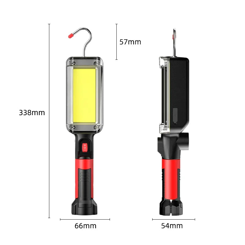 lampe travail led rechargeable 700lm 80w crochet aimant portable rouge noir blanc